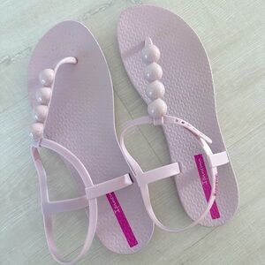 Ipanema Pink Beaded Jelly Sandals – Size 9 (Brazil 38) – New Without Tags